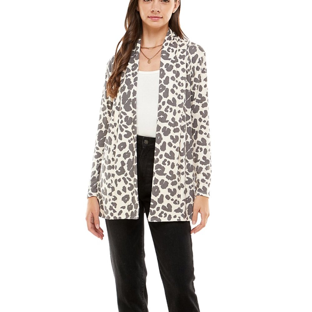 Women's Casual Lightweight Open Front Cardigans with Pockets_Beige Grey